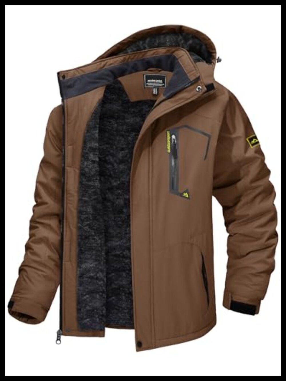 TACVASEN Men's Skiing Jacket Waterproof Thermal Fleece Lined Snowboard Coat